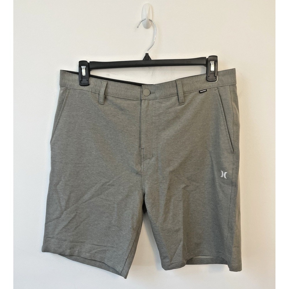 Hurley Men's - 36:  Gray Shorts Flat Front Pockets Button Closure Solid Pattern